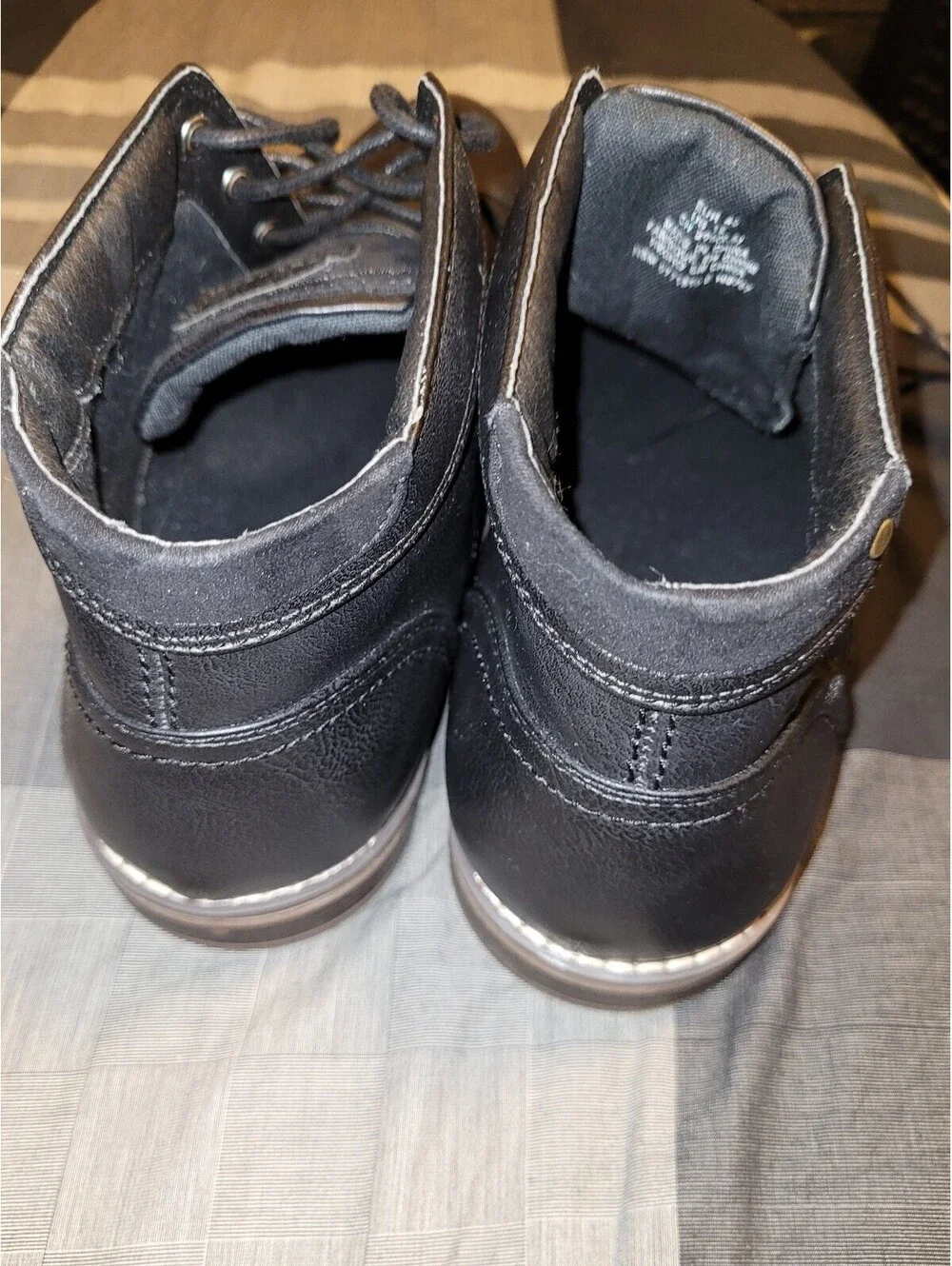 H&M Men's Black Cap Toe Chukka Boots Lace Up Ankle Boots Size 12 EU 46